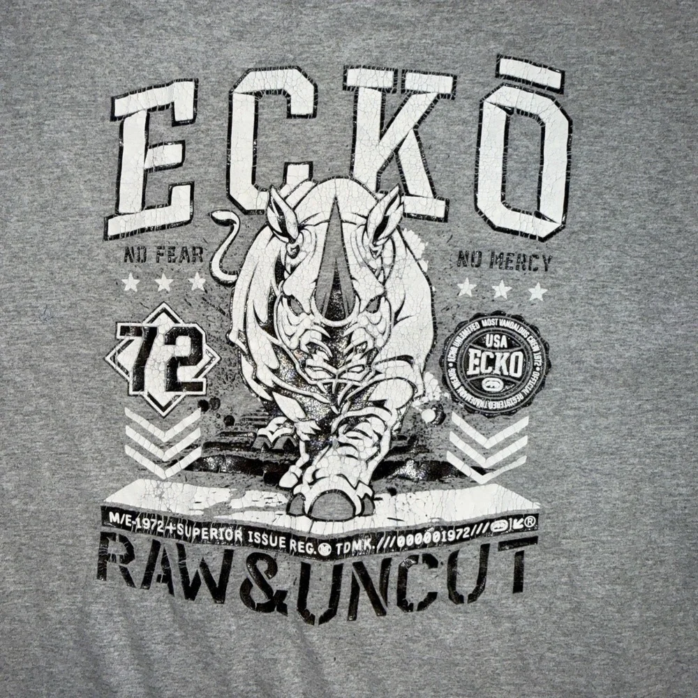 Ecko Unltd Shirt Raw And Uncut Rhino Logo Graphic Tee Y2K 2000s 2XL XXL